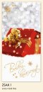 Karácsonyi képeslap - LA/4 - belül zsebes - aranyozott díszítéssel