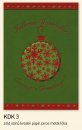 Karácsonyi üdvözlőlap - LC/6 - zöld gyöngyházfényű papír - piros fólanyomással, domborítással