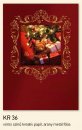 Karácsonyi üdvözlőlap - LC/6 ablakos - vörös kreatív karton - aranyozással
