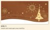 Karácsonyi üdvözlőlap - LA/4 - konyakszínű kreatív karton - aranyozással, formastancolással - betétlapos