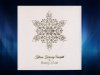       Karácsonyi üdvözlőlap - 135x135 mm - oldalra nyitható - borító: fehér gyöngyházfényű karton, fényes aranyozott díszítéssel - betétlap: egylapos karton