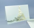  Karácsonyi képeslap - 175x115 mm - felfelé nyitható - ezüst nyomású, arany dombornyomott előoldal